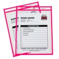 C-Line Products Neon Shop Ticket Holder, Pink, Stitched, both sides clear, 9 x 12, 15PK 43919